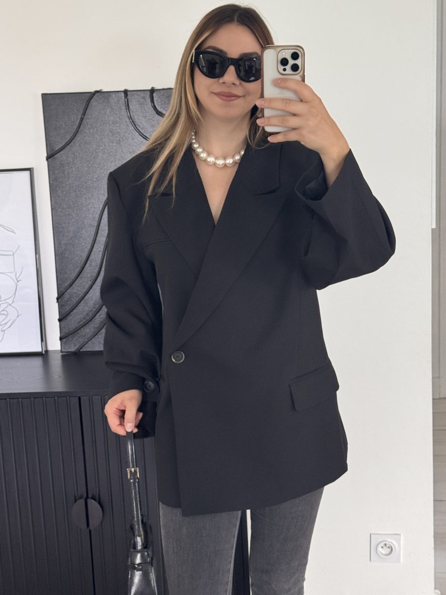 Blazer manche croisée noir