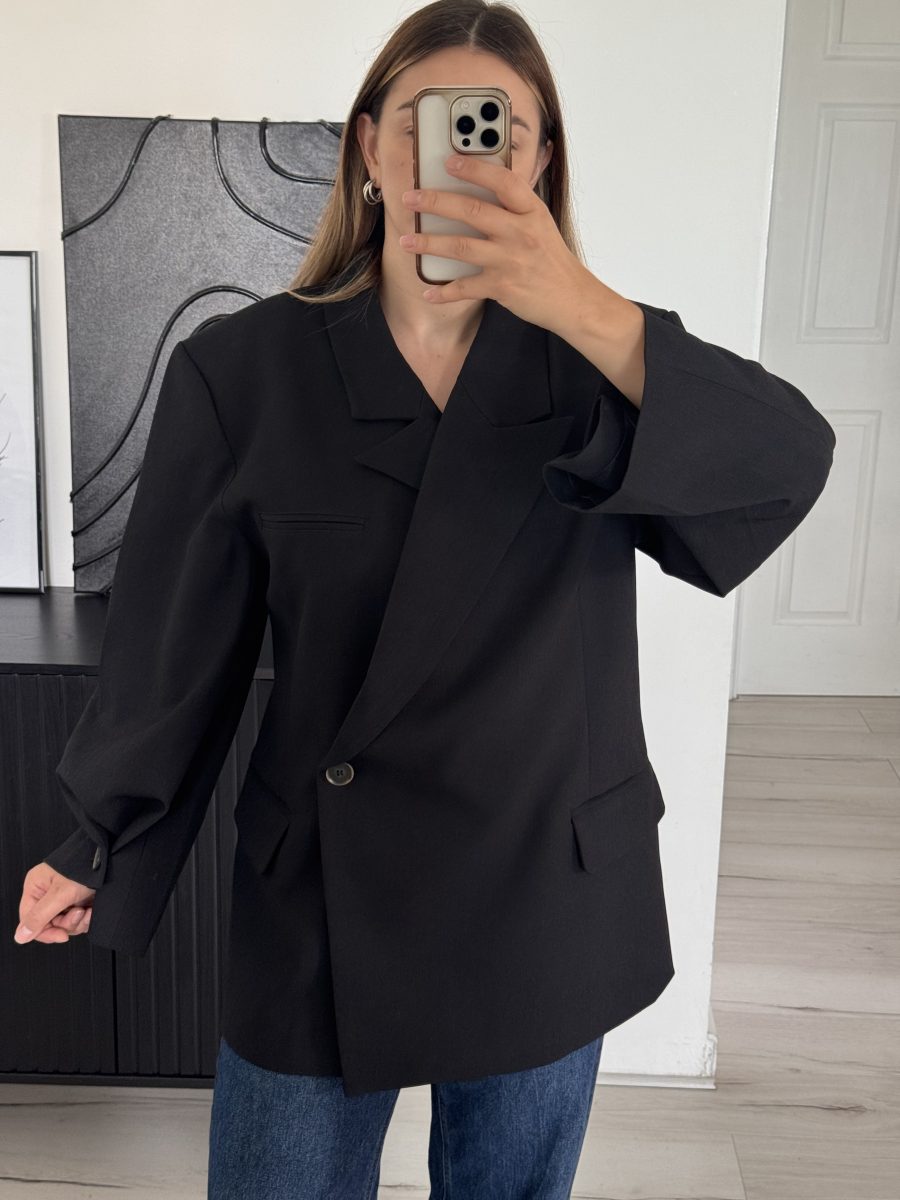 Blazer manche croisée noir – Image 2