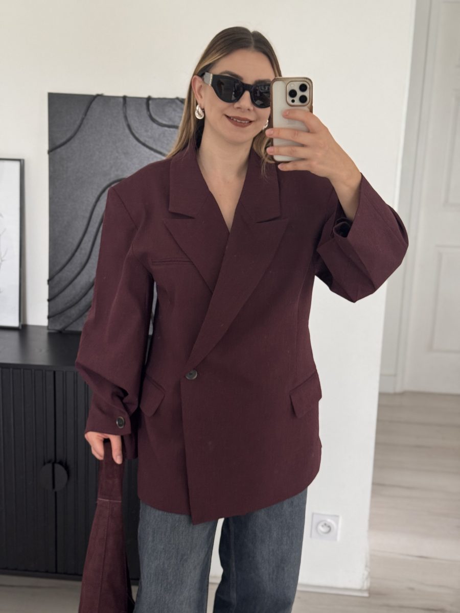 Blazer manche croisée bordeaux