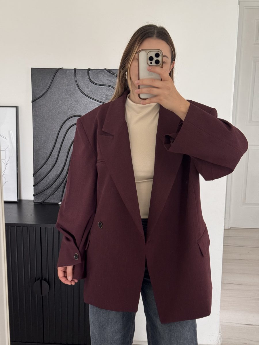 Blazer manche croisée bordeaux – Image 4