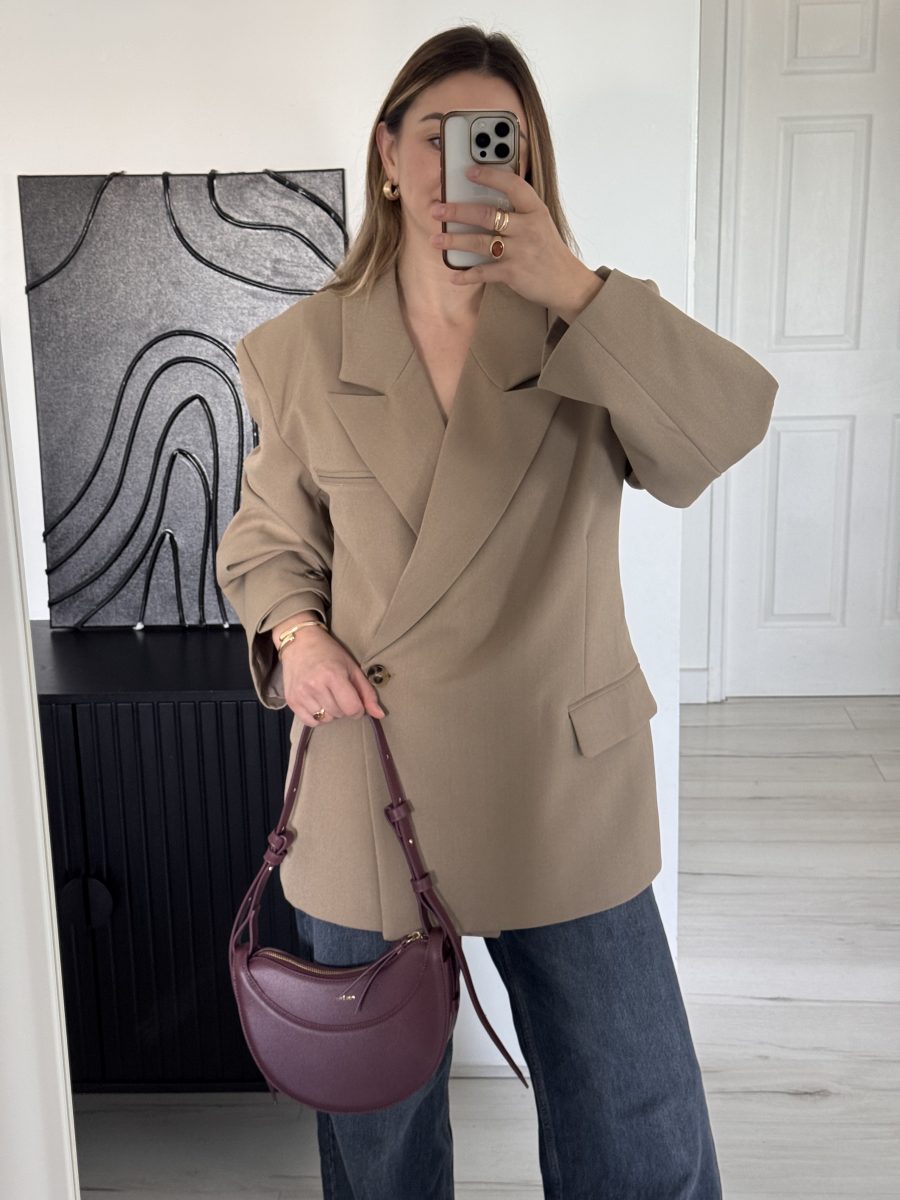 Blazer manche croisée beige – Image 2