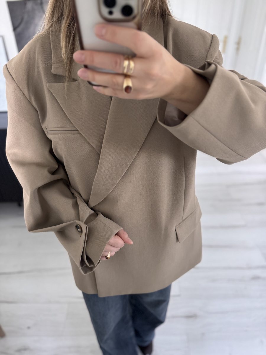 Blazer manche croisée beige – Image 4
