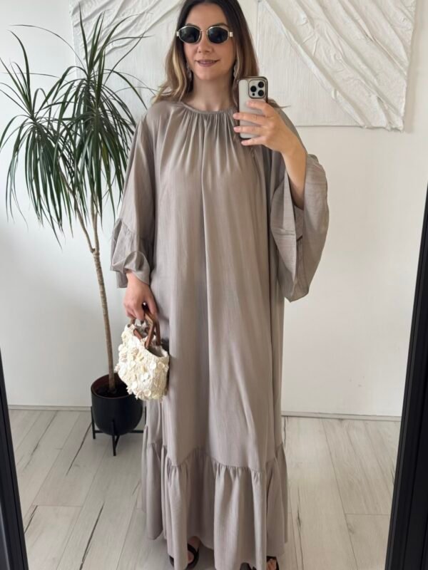 Robe volante taupe
