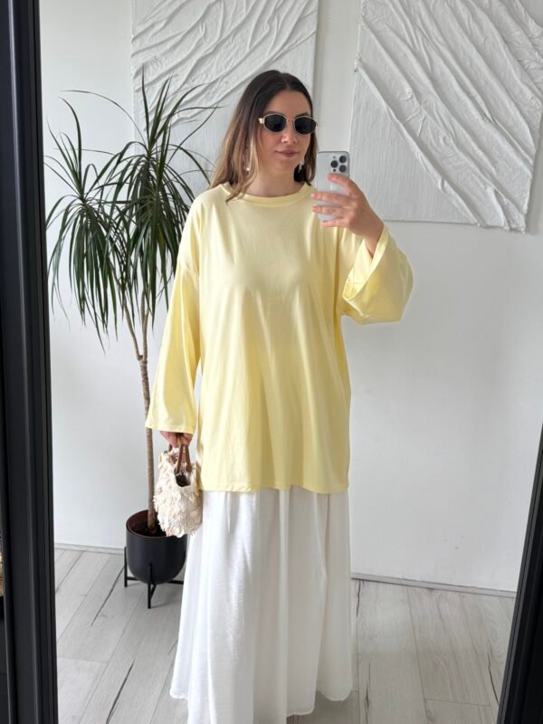 Haut coton fin jaune pastel