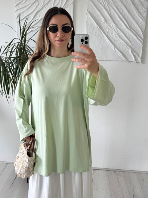 Haut coton fin vert pastel