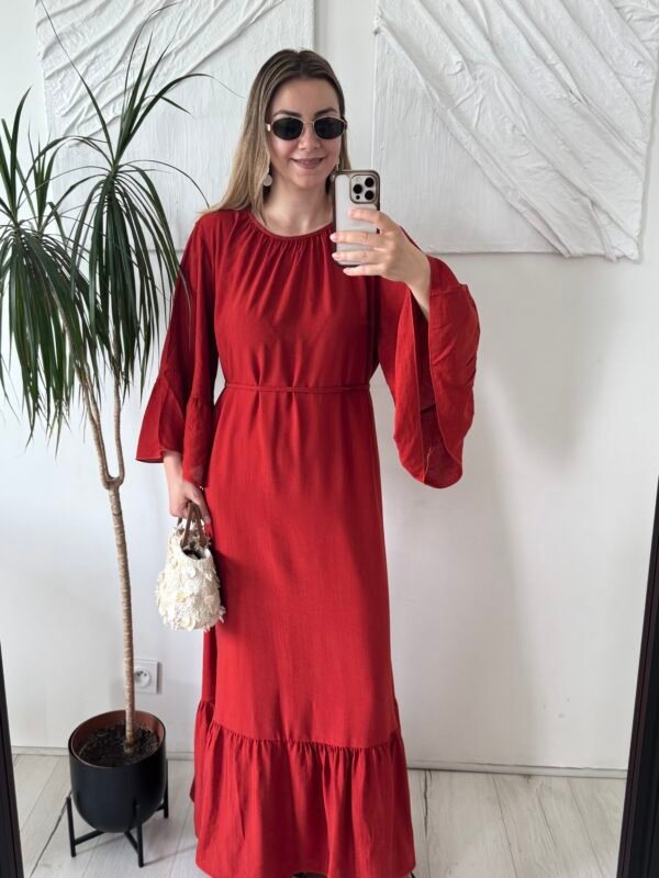 Robe volante brique