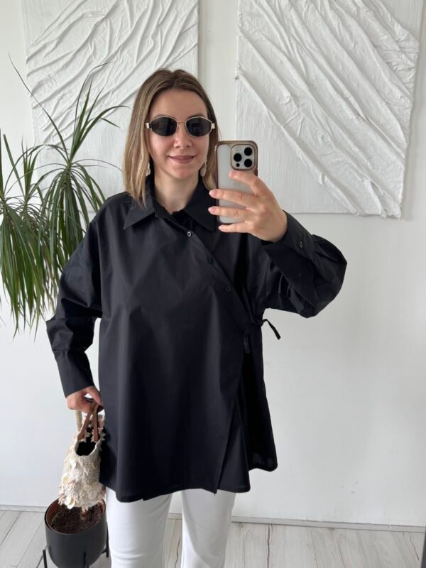 Chemise à nouer noir